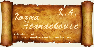 Kozma Atanacković vizit kartica